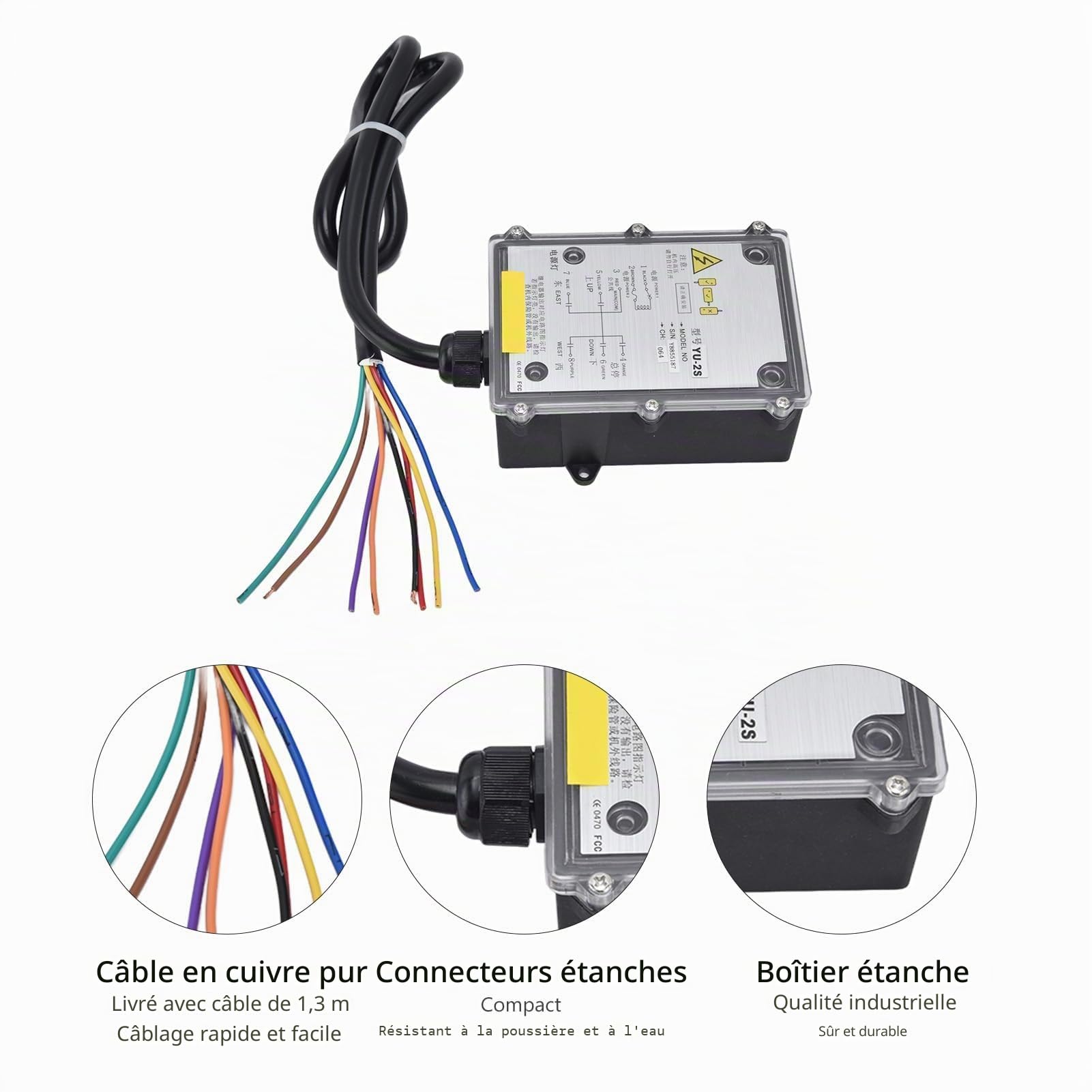 Télécommande de Grue AC 220V IP68 Télécommande sans Fil pour Palan Interrupteur Télécommande sans Fil Distance de Contrôle 100 Mètres / 328.1FT