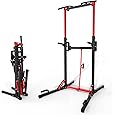ONETWOFIT Power Tower Pull Up Bar Station, Multi-Function Adjustable Height Foldable Dip Station for Home Gym Workout, Heavy Duty Strength Training Fitness Equipment, Pull Up Stand 400LBS
