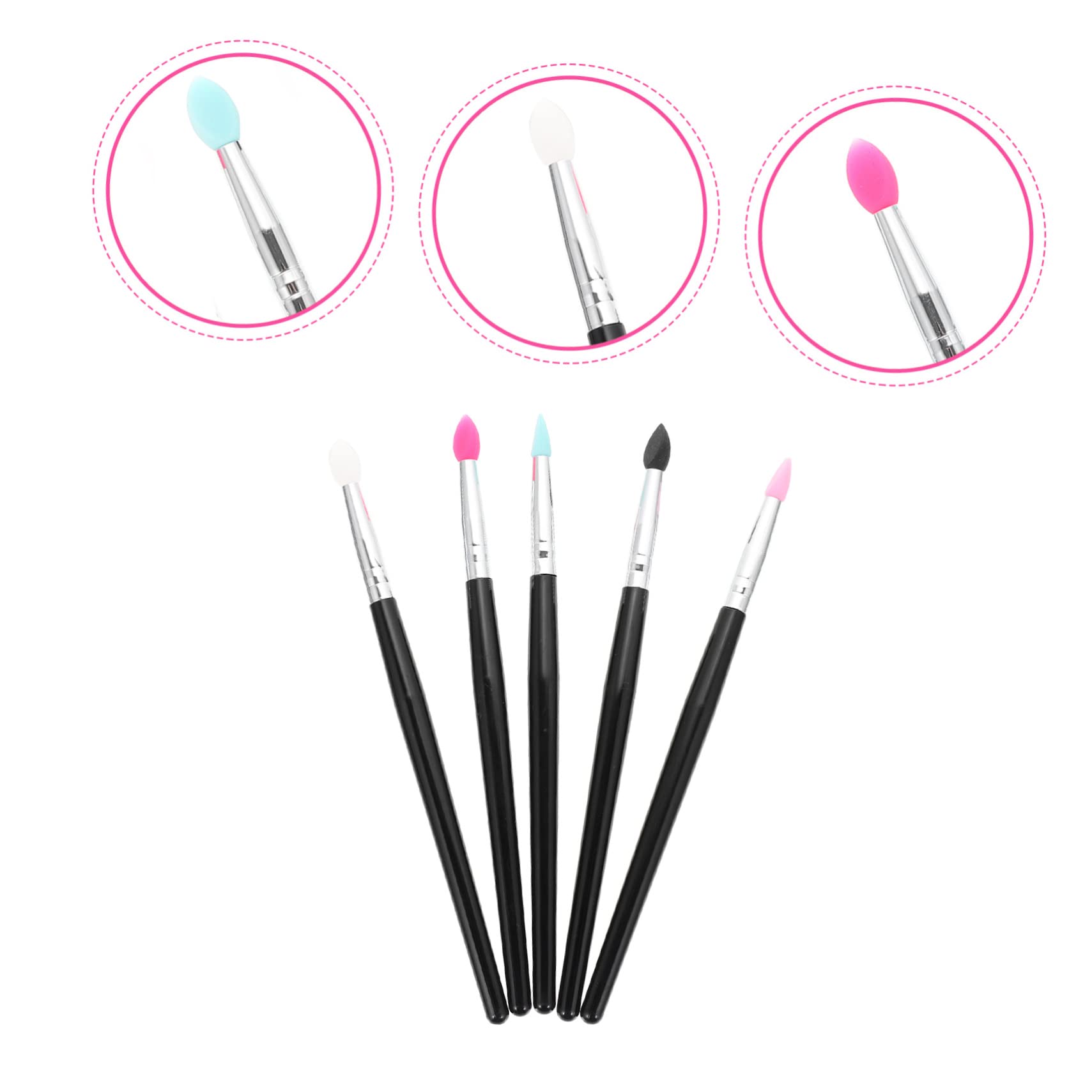 minkissy 25pezzi Pennello Ombretto Silicone Professionale Per Applicazione Sequins Facile Da Pulire e Maneggiare Per Make-up Occhi e Regali Donne