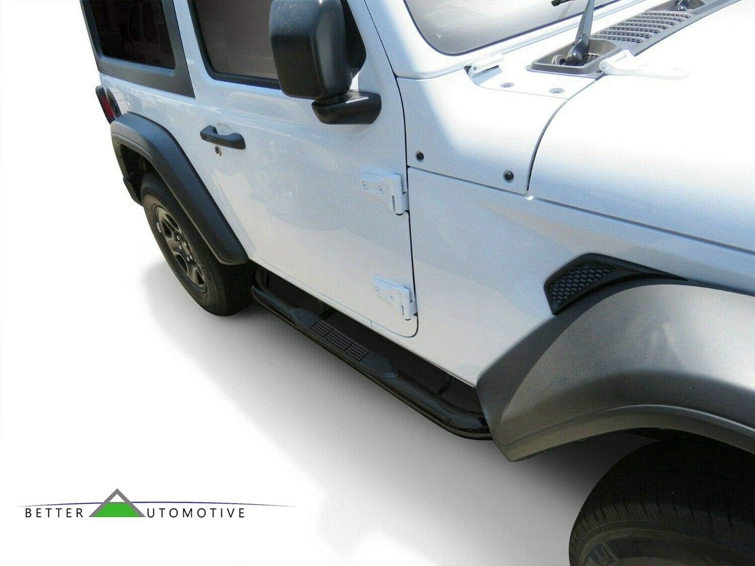 Side Steps Running Boards Compatible with 2018-2026 Jeep Wrangler JL 2 Door 3" Black Side Bars Step Rails NERF Bars Off Road Accessories 2 Pcs