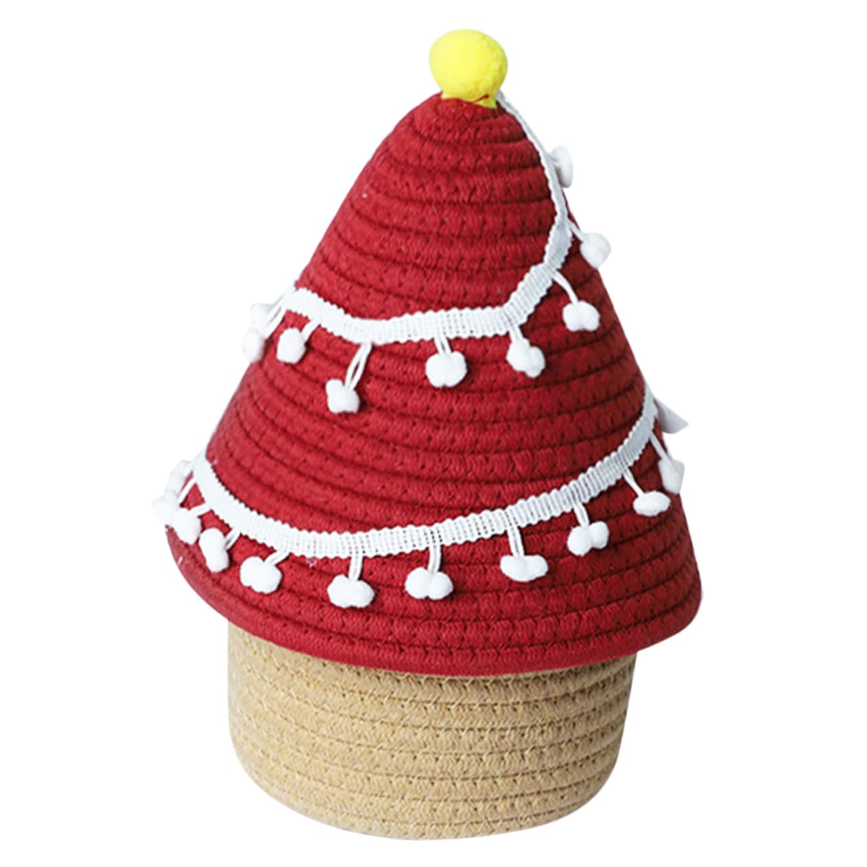EXCEART 2 Cestas De Almacenamiento Para Guardería Con Tapa De Cuerda De Algodón Tejida Organizador De Juguetes Para Árbol De Navidad