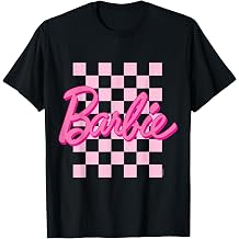 Barbie - Barbie Logo Checkered Background T-Shirt