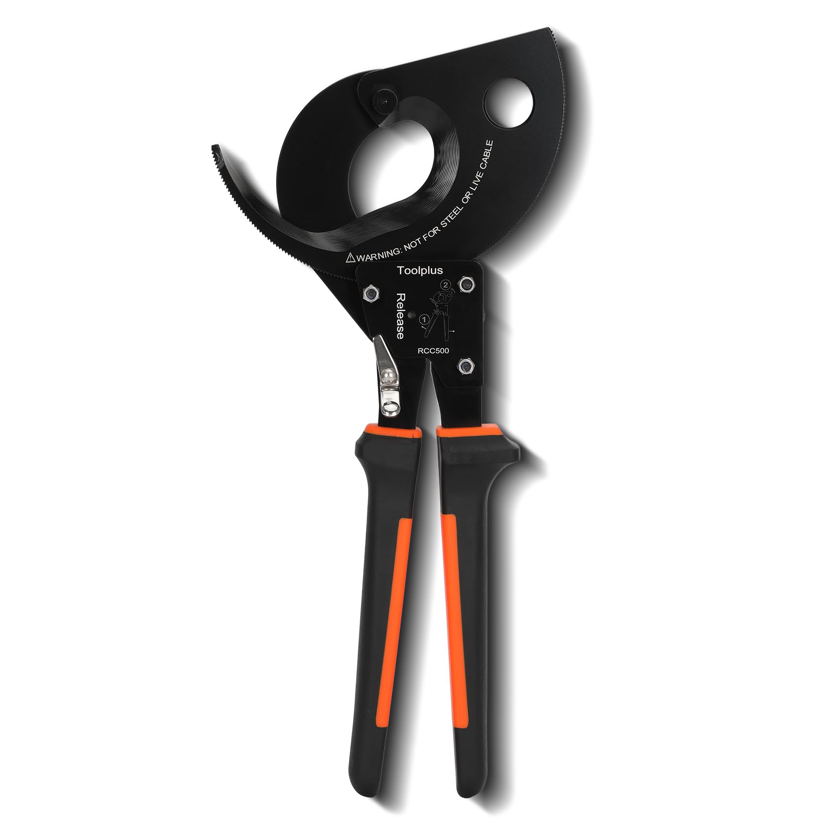 Heavy Duty Ratcheting Cable Cutters for 750 MCM Copper & 1000 MCM Aluminum | Hardened Steel Blades with Quick-Release Lever -Professional Ratchet Cutters for Electricians in Railway & Power Work