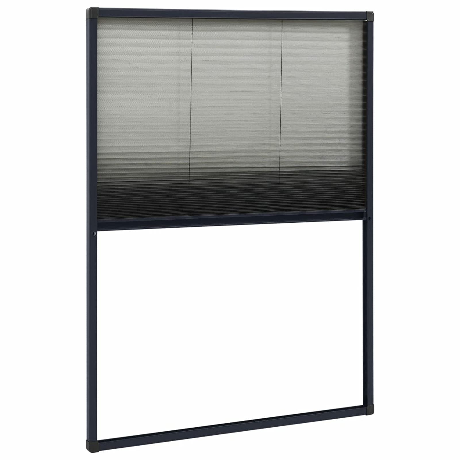 Gecheer Insektenschutz-Plissee für Fenster Fliegengitter Dachfenster Mückenschutz Fliegenschutz Mückengitter Sonnenschutz Sichtschutz Aluminium Anthrazit 80x120cm