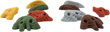 Atomik Rock Climbing Holds Set of 10 Screw-On Dripstone Incut Crimp Style 1 in Assorted Earth Tones
