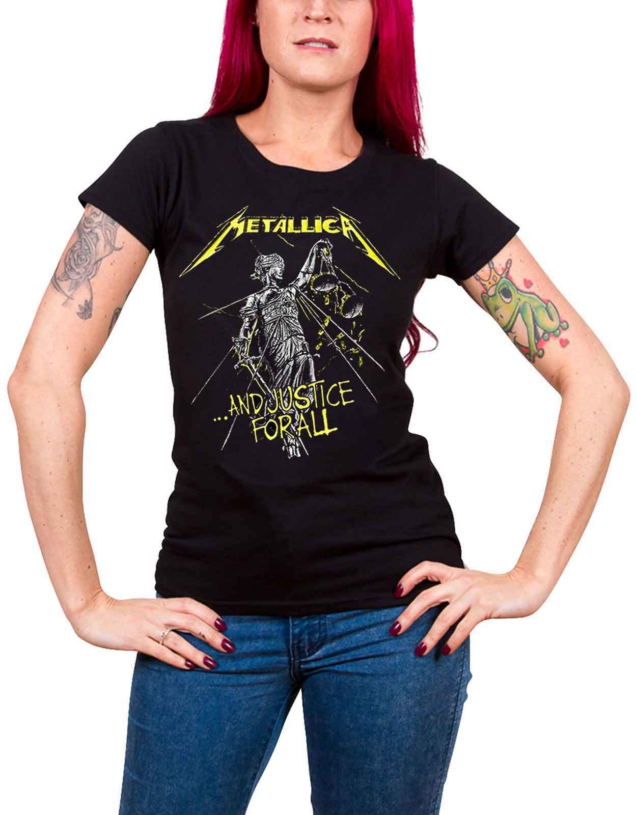 METALLICA AND JUSTICE FOR ALL TRACKS (BLACK) T-Shirt, Girlie with backprint Wome