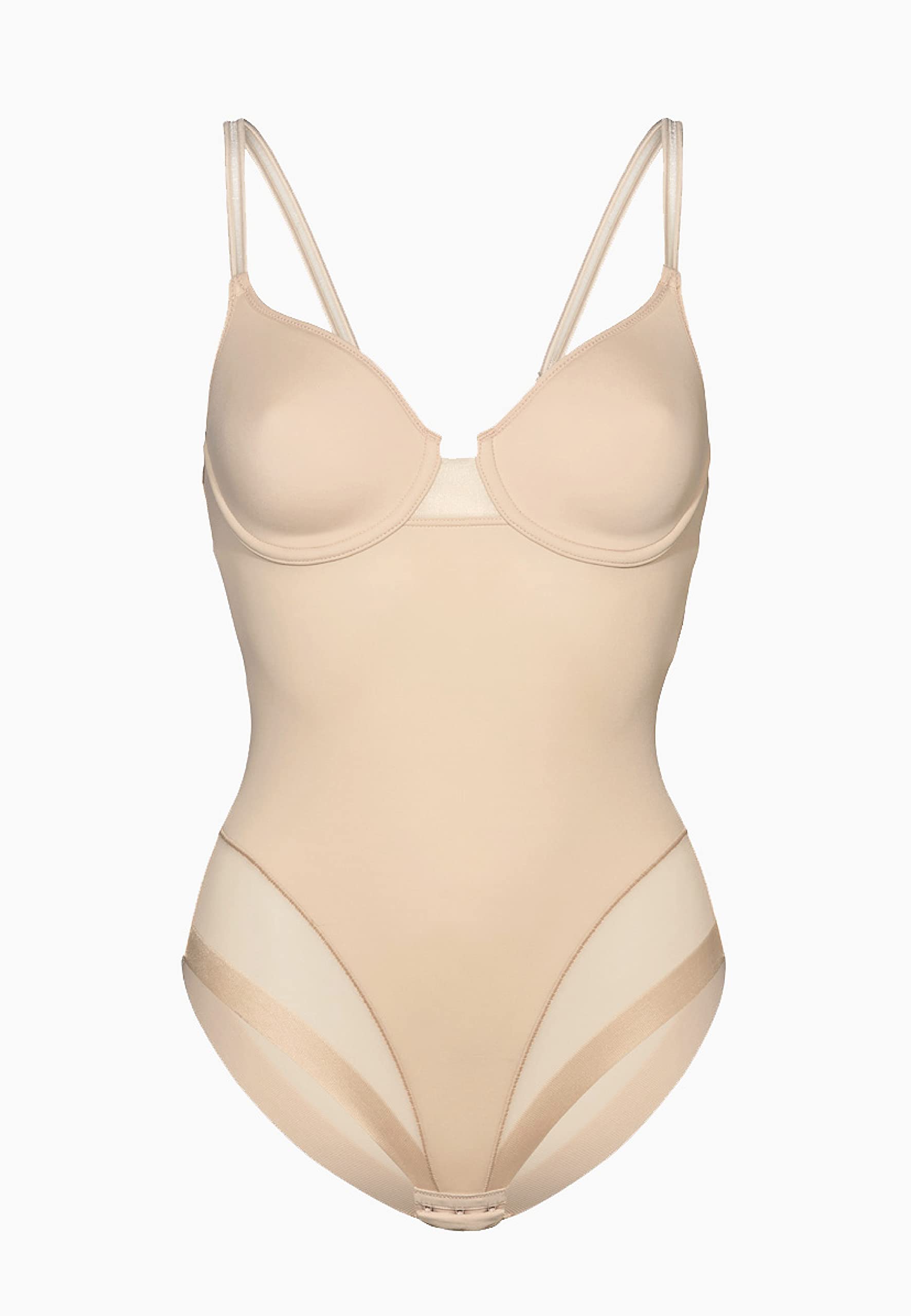 LOVABLE Body Modellante e Contenitivo Ferretto, Microfibra e Tulle, Coppe Preformate e non Imbottite, Shapewear, Millenium Equilibre Donna