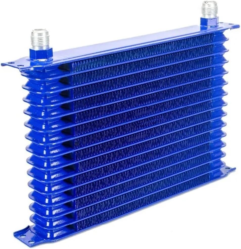 Car Oil Cooler Universal Car Oil Cooler 15 Row 10AN 10 AN Universal Engine Transmission Oil Cooler Kit Type Blue WX5115B