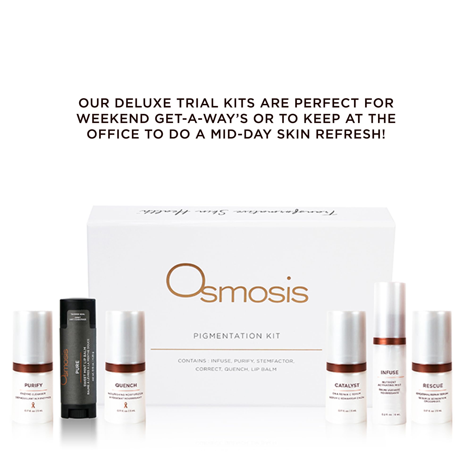 Osmosis Pigmentation Deluxe Kit, 6 Piece Skin Care Regimen, Helps Reduce Appearance of Dark Spots for Even Skin Tone, Travel Size