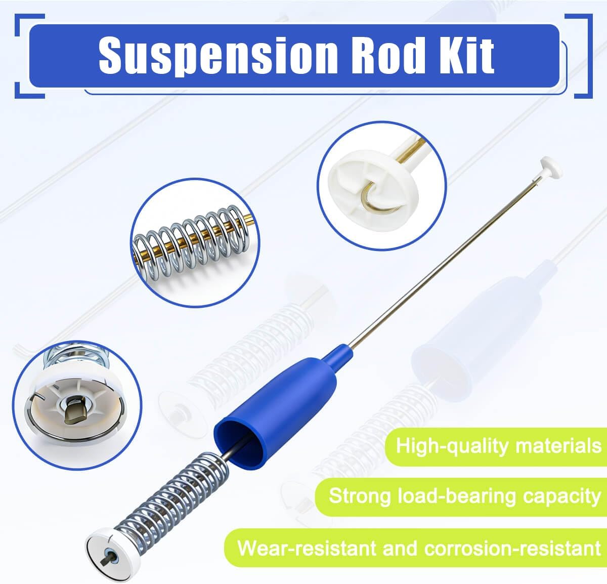 5304511328 5304511329 Suspension Rod Kit Compatible with Frigidaire Washer Suspension Rods FFTW4120SW FFTW4120SW1 Replacement for 5304511328 5304511329 AP6261615 PS12176453 EAP12176453 4584271