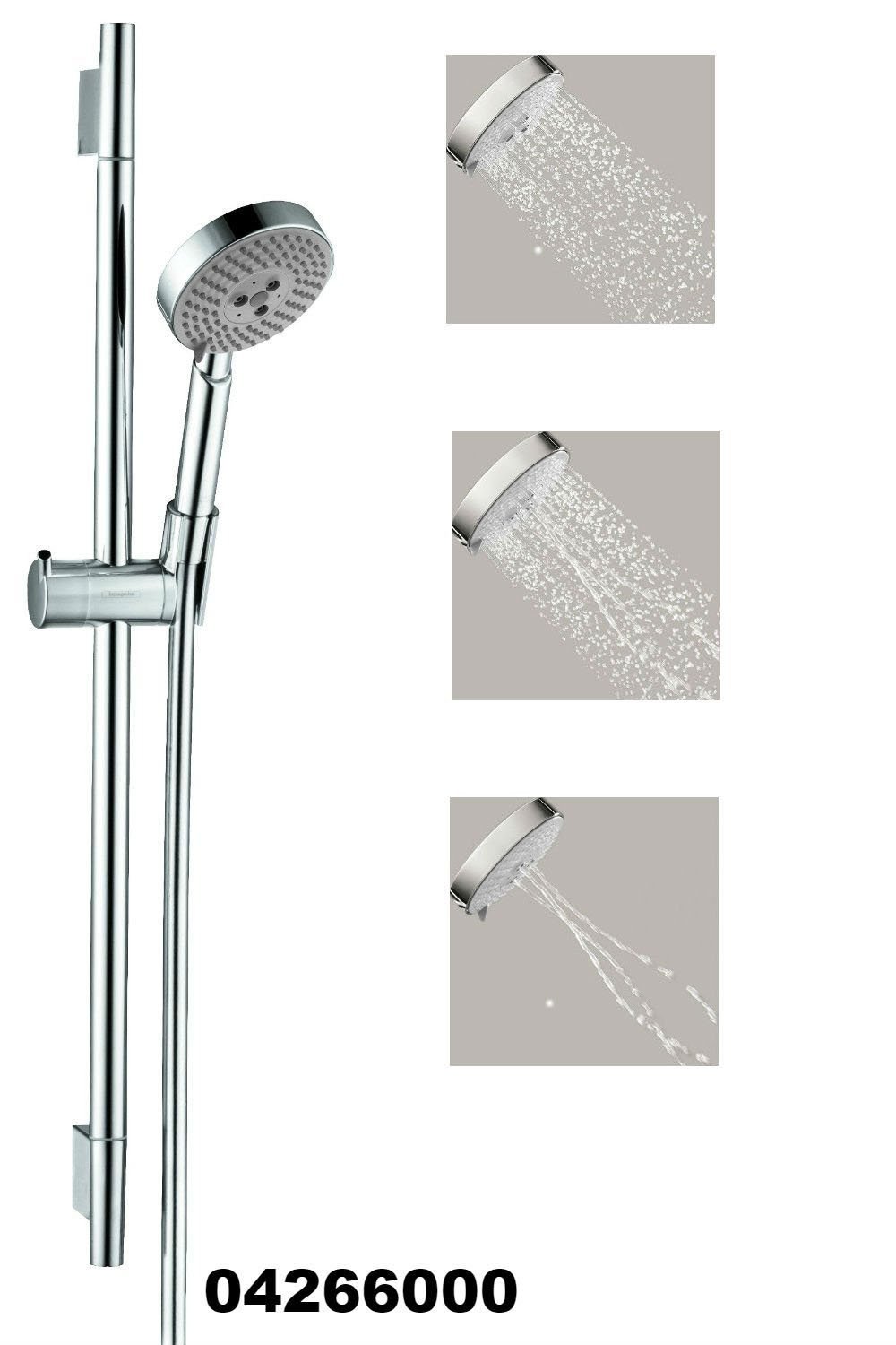 Hansgrohe - Juego de ducha con barra de ducha y válvula de equilibrio de presión, con separador, resistente con esmalte de acero inoxidable y cromo y pulido de acero inoxidable, cromado