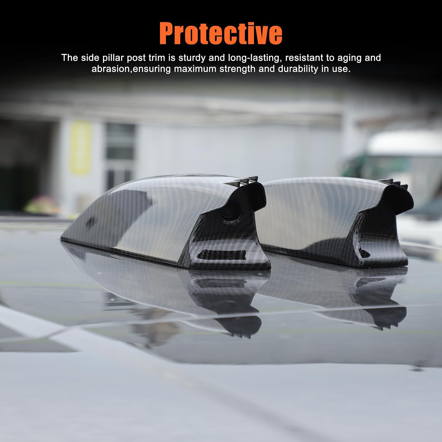 Shark Fin Antenna Cover Compatible with Land Rover R@nge Rover Sport/Vogue 2023 2024,ABS Car Antenna Protective Cover Accessories 2Pcs (Carbon Fiber Pattern)