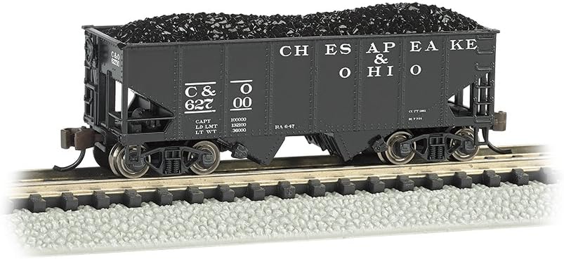 Bachmann Industries USRA 55-Ton 2-Bay Hopper C and O Train Car, N Scale
