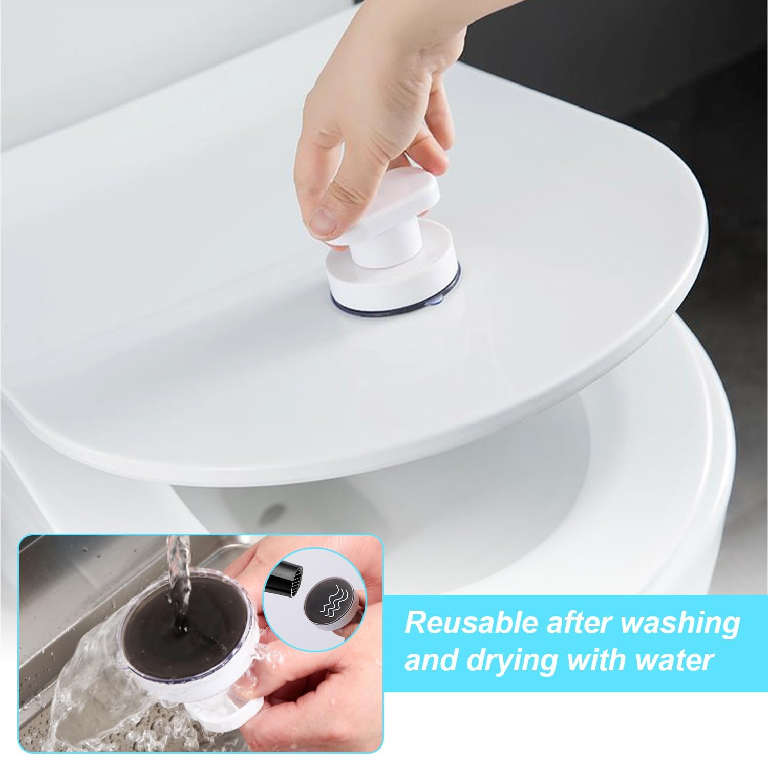 2 Pezzi Maniglia Ventosa Bianca Portatile Senza Foratura per Porte in Vetro, Bagno, Balcone, Cassettiera, Sedile WC