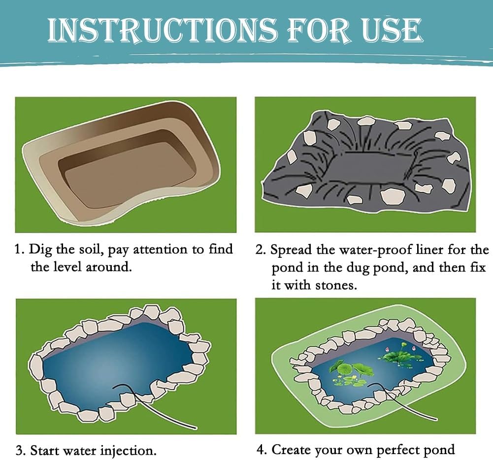 人工池用防水シート 0.5mm厚 長さ4.5m 幅6m 抗紫外線フィルム 防水シート プールライナー HDPE ターポリン フレキシ
