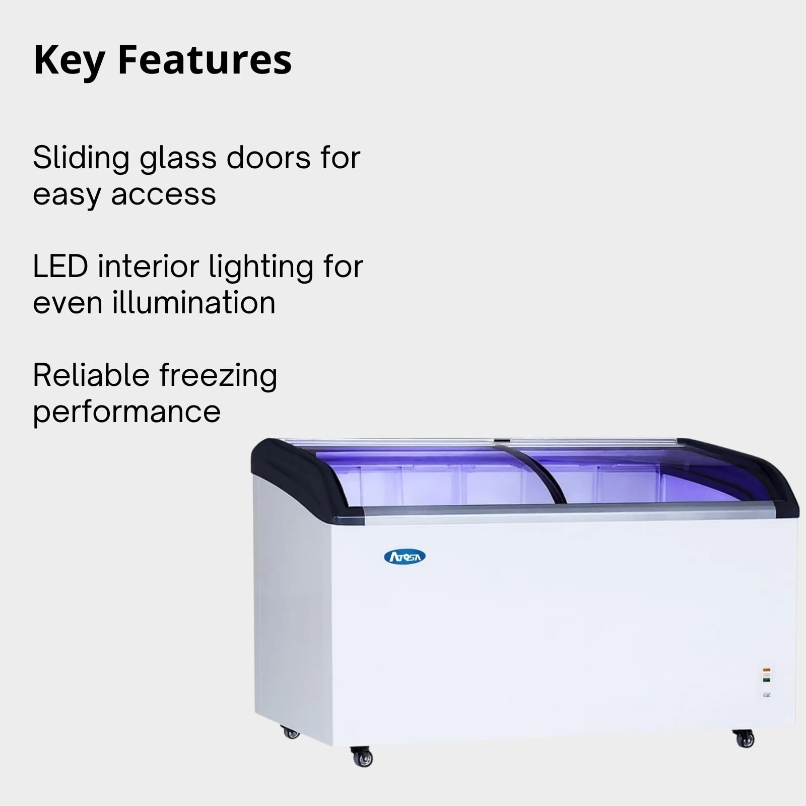 Commercial Angle Curved Glass Top Chest Freezers on Fridge.com