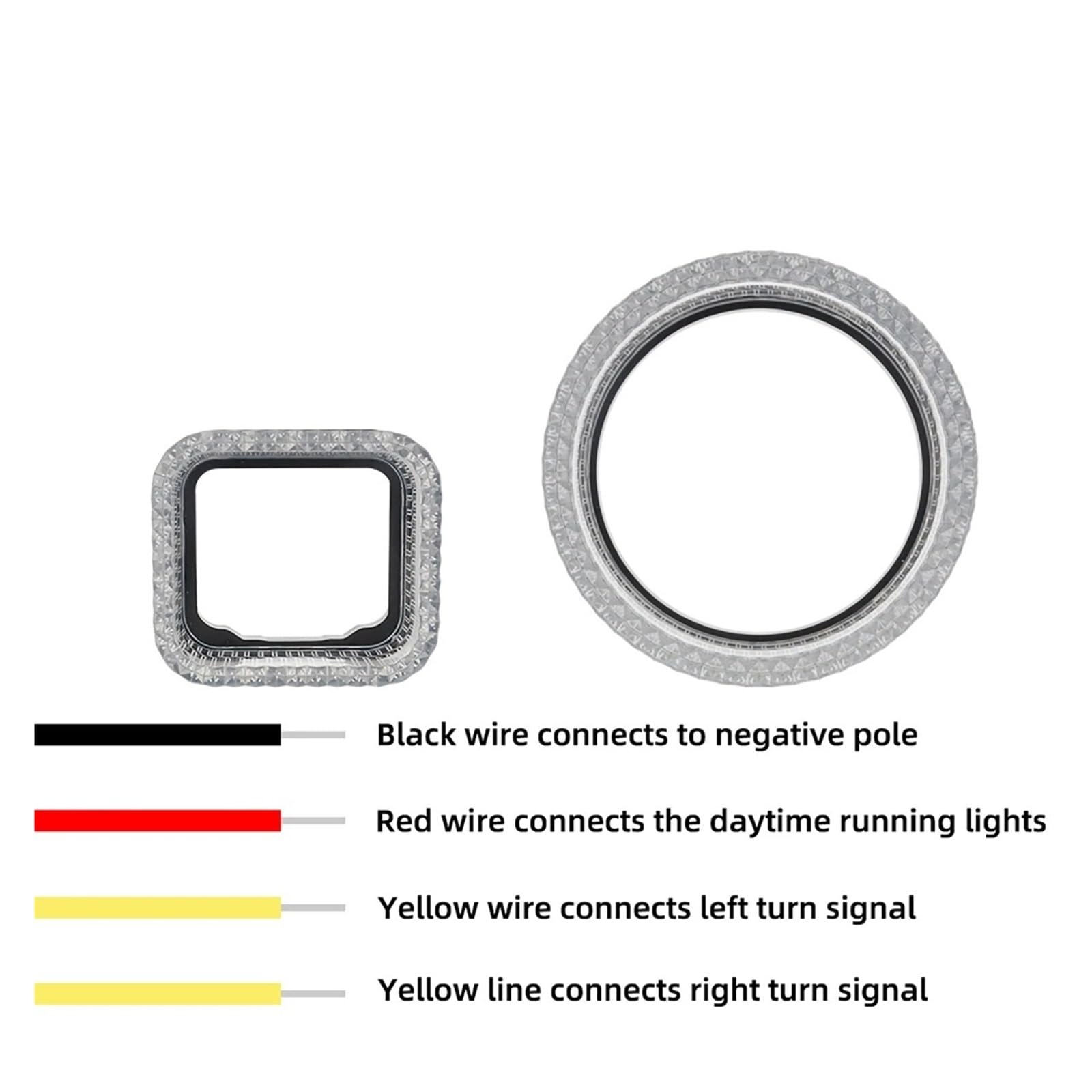 Fari occhio d'angelo Auto Moto Anello Apertura Decor Luce 1/2PCS 12V LED Rotondo Quadrato Angel Eye RGB Faro Di Marcia Diurna Anelli halo LED