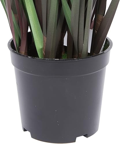 Miniatura 3 de Vickerman Everyday - Hierba verde artificial de 24 pulgadas y eucalipto con maceta de plástico negro, decoración de plantas de césped sintético,
