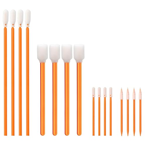 's 200 hisopos de limpieza de espuma, kit de hisopos de limpieza multiusos para salas blancas (naranja)