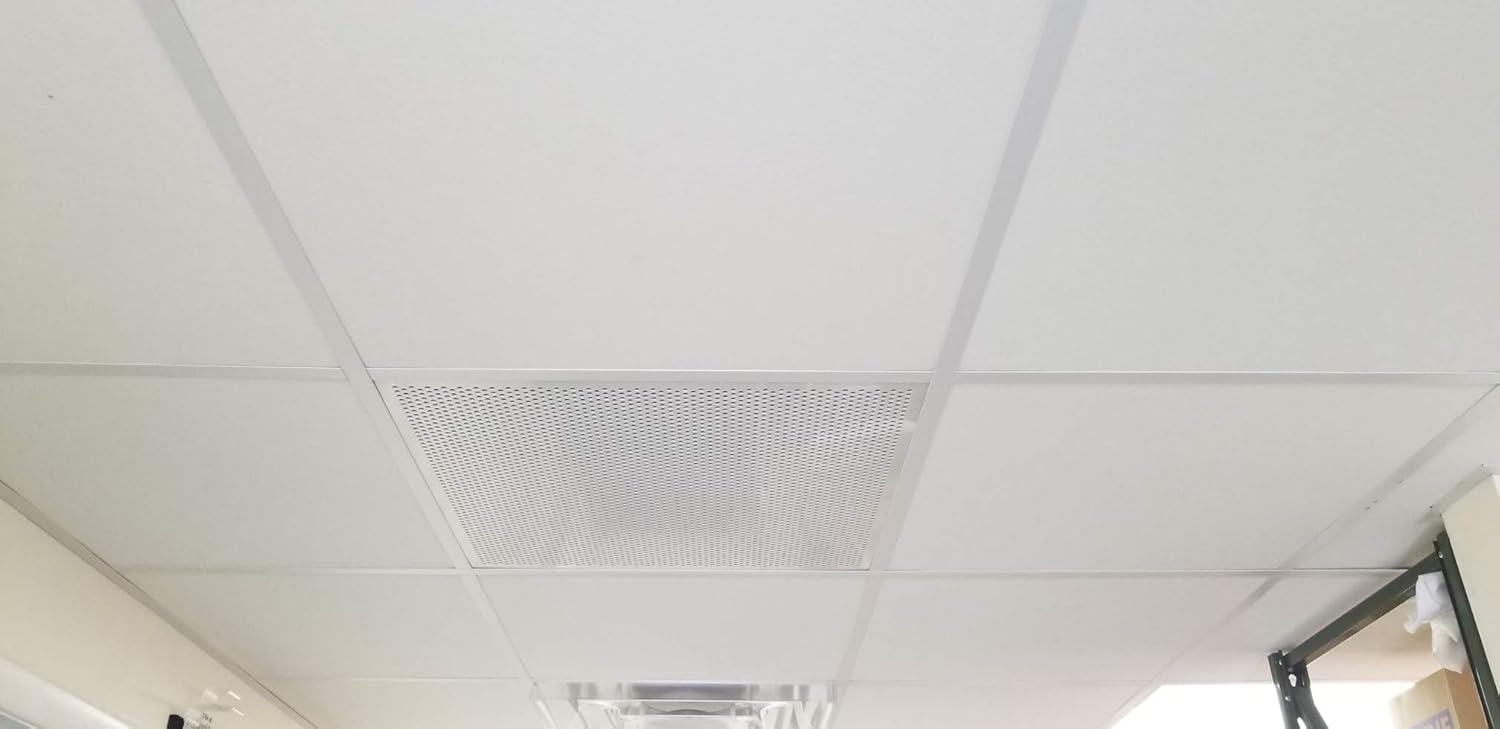 1800ceiling 2'x2' WhitePlastic Perforated Tile with 1/4" Holes (3)