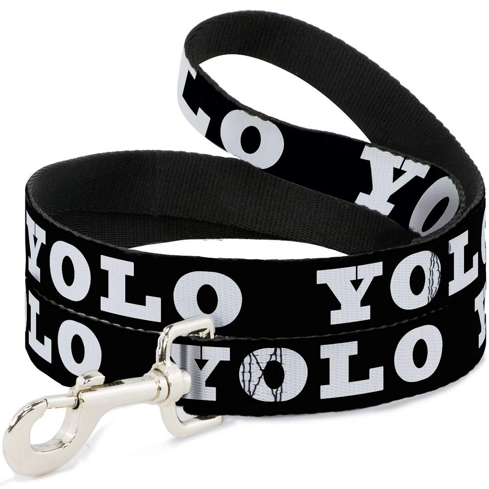 Laisse pour chien Buckle Down Yolo Bold Noir et Blanc résistante