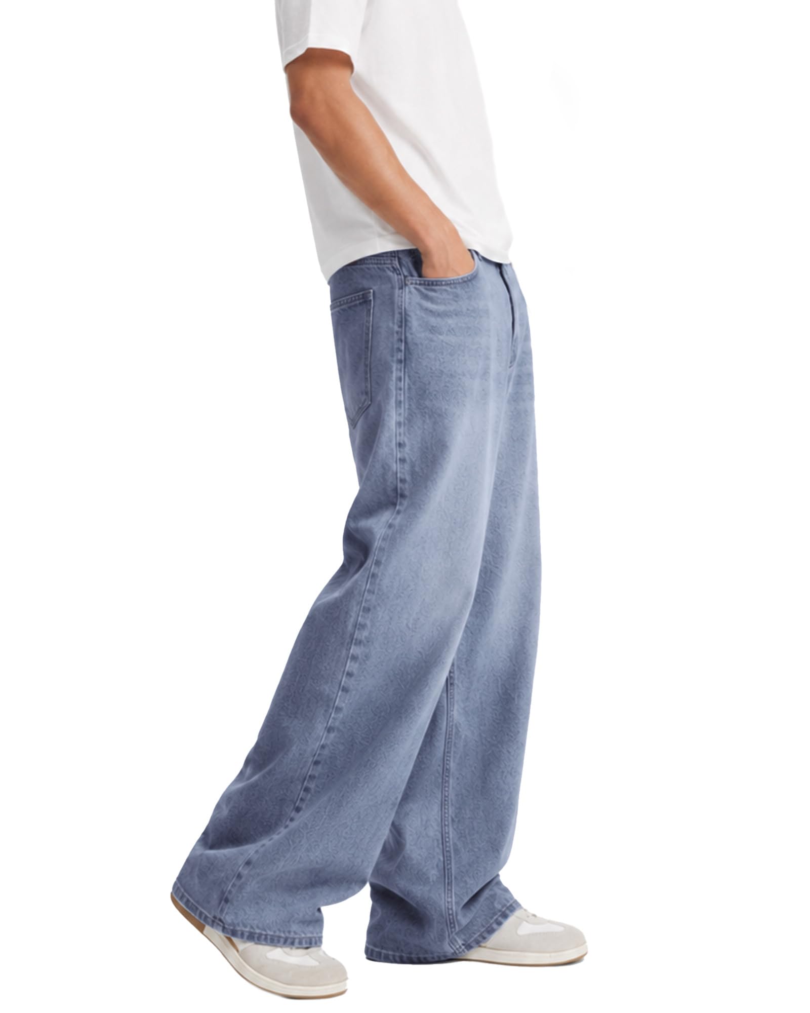 Zylioo Baggy Jeans - Jeans da uomo, extra lunghi