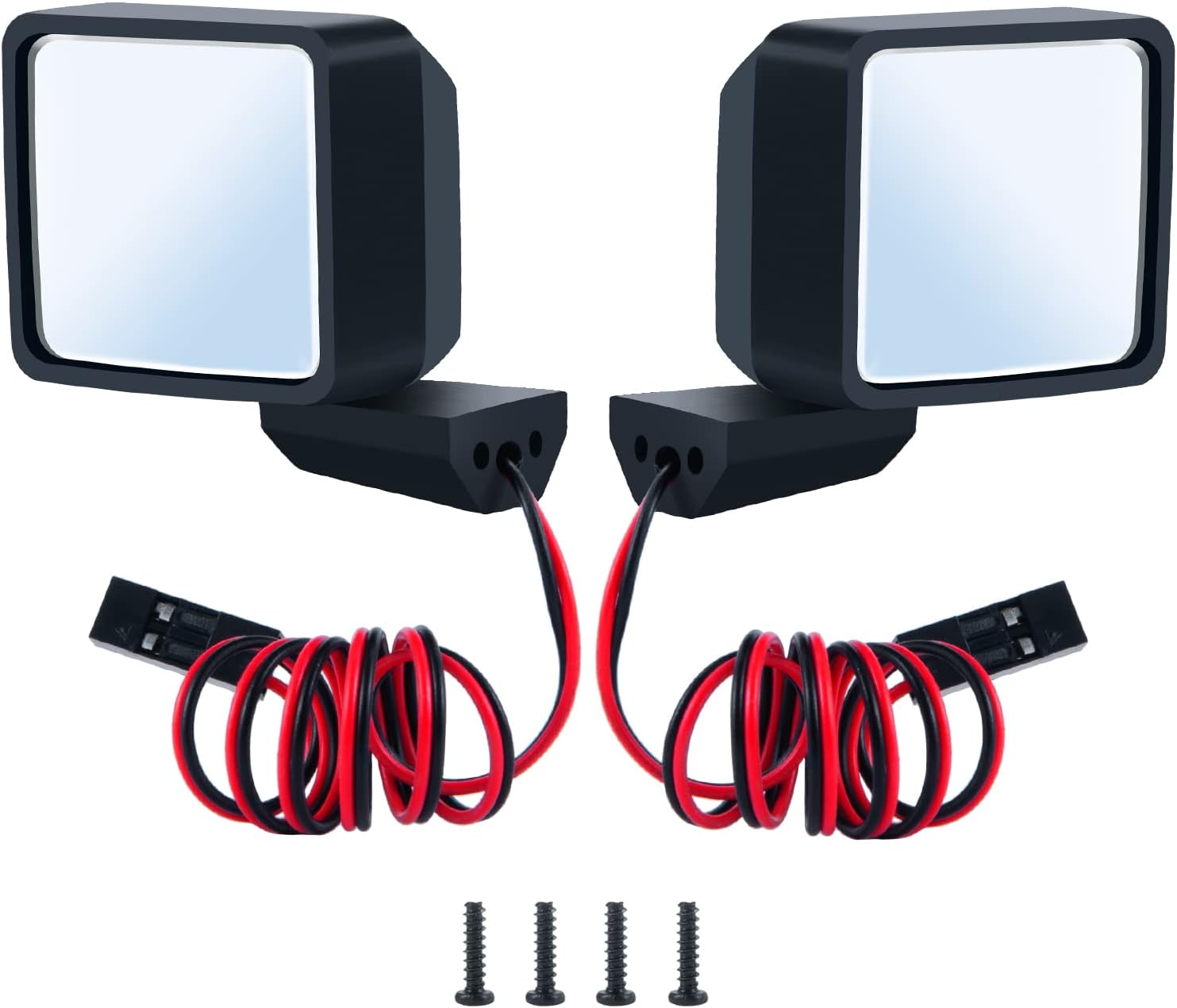 QueT 1 Pair Simulation Rearview Mirror with LED Light Rear