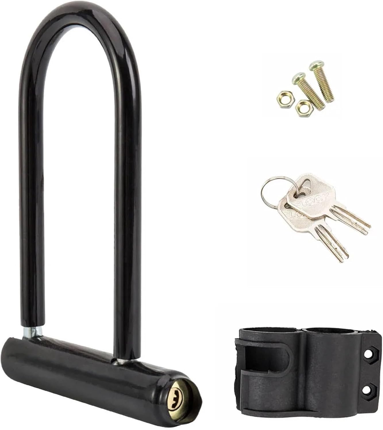 Bicycle U-Lock Portables Heavy Duty Waterproof Anti-Theft Security Motorcycle Scooter Cycling Bike Wheel Lock with Key(1pc)