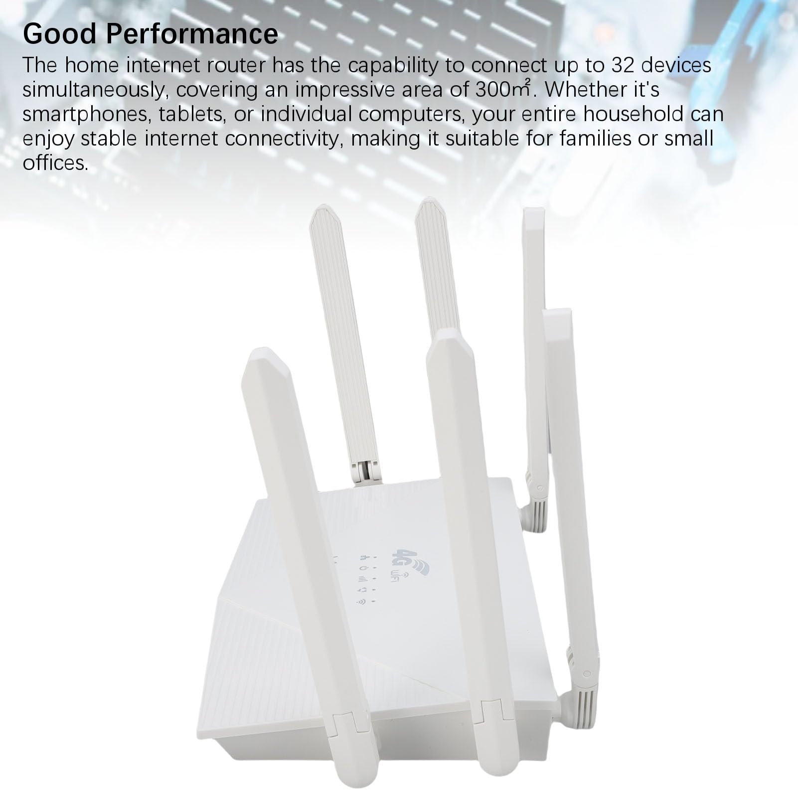 Zunate Router WiFi 6 Scheda SIM 4G LTE |Router Wireless CPE da 300 Mbps con 6 Antenne per Viaggi all'aperto in Rete Domestica
