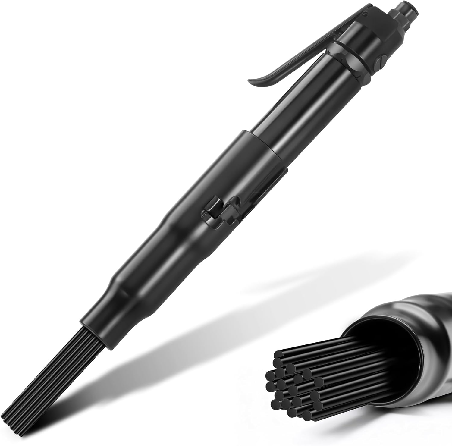 125-A Air Needle Scaler with 19 Needles(1-1/8 IN Stroke）Pneumatic Rust Removal Cleaning Gun, 4800 BPM Heavy Duty Industrial Surface Prep, Low Vibration Compact Design for Paint Dirt Weld Slag Removal