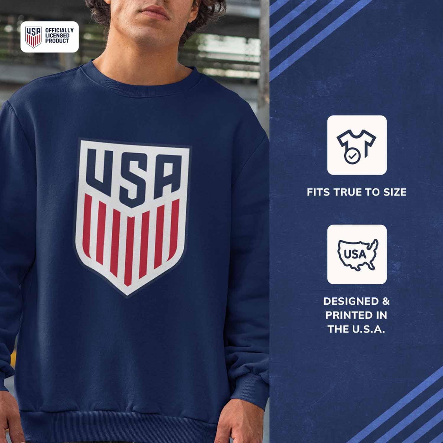 The Victory Officially Licensed Unisex Adult USA National Soccer Team Gameday Logo Crewneck Sweatshirt