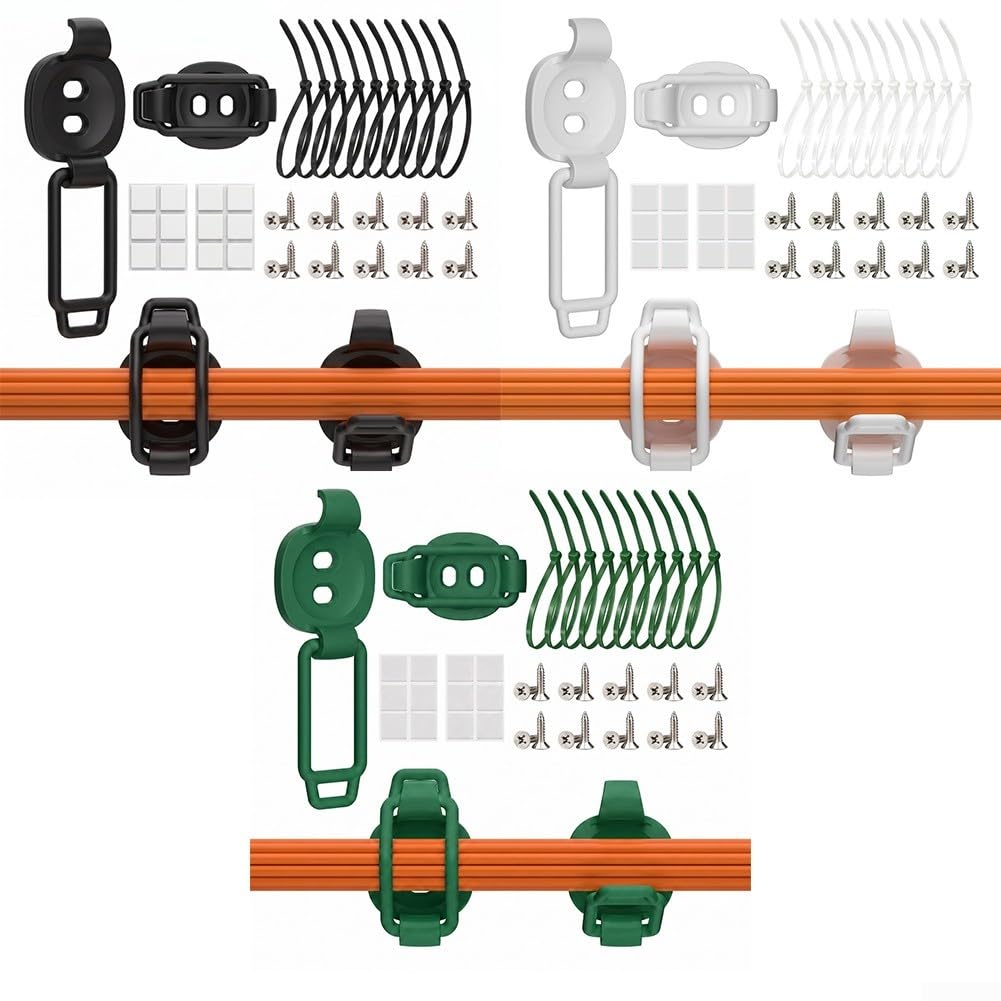 Clips Cables Ajustables 10 Unidades Gestión Orden(green)