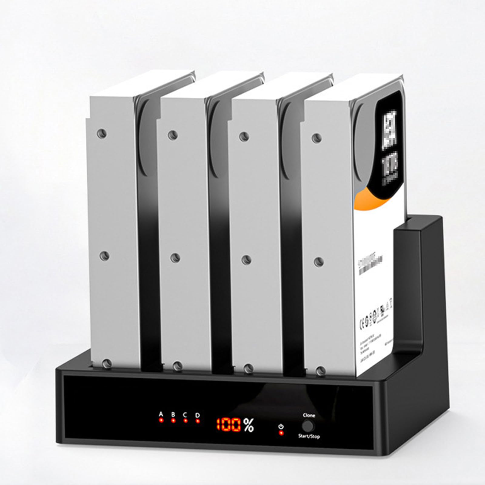 OSMARI 4-Bay Hard Disk Duplicator LED Display Cloning Progress Supports 2.5/3.5 Hard Disks Supports 72Tb Expansion