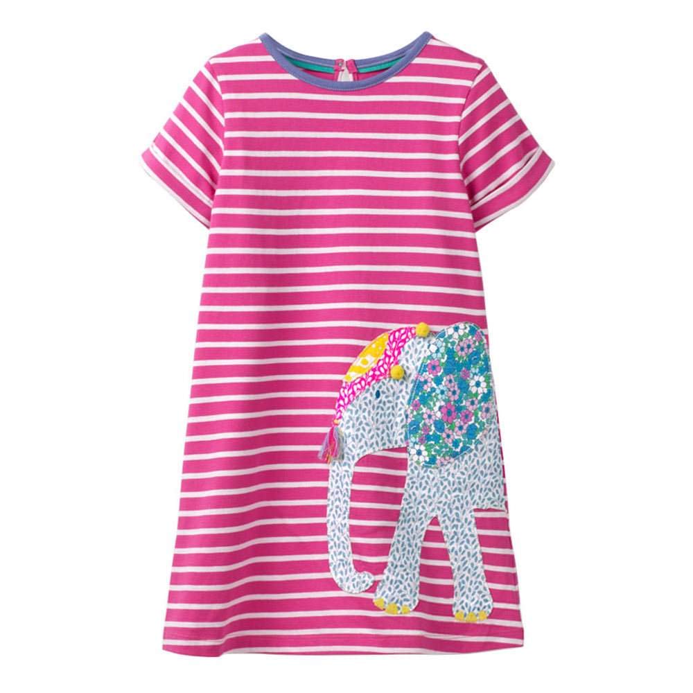 VIKITASummer Girls Dresses Short Sleeve Casual Toddler Girl Clothes Schoold Outfits for Kids