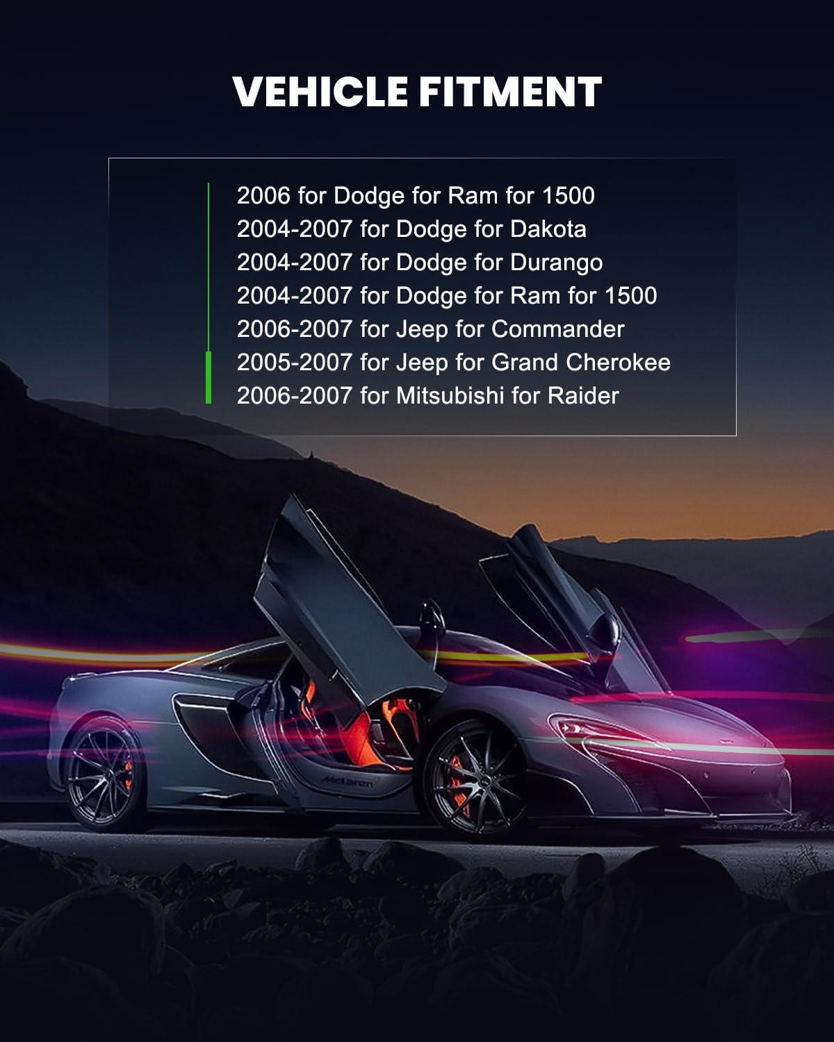 SCITOO 8Pcs 4 Holes Fuel Injectors fit for 2007 for Chrysler for Aspen, for 2004-2007 for Dodge for Dakota, for 2006-2007 for Jeep for Commander, for 2006-2007 for Mitsubishi for Raider 53032704AC