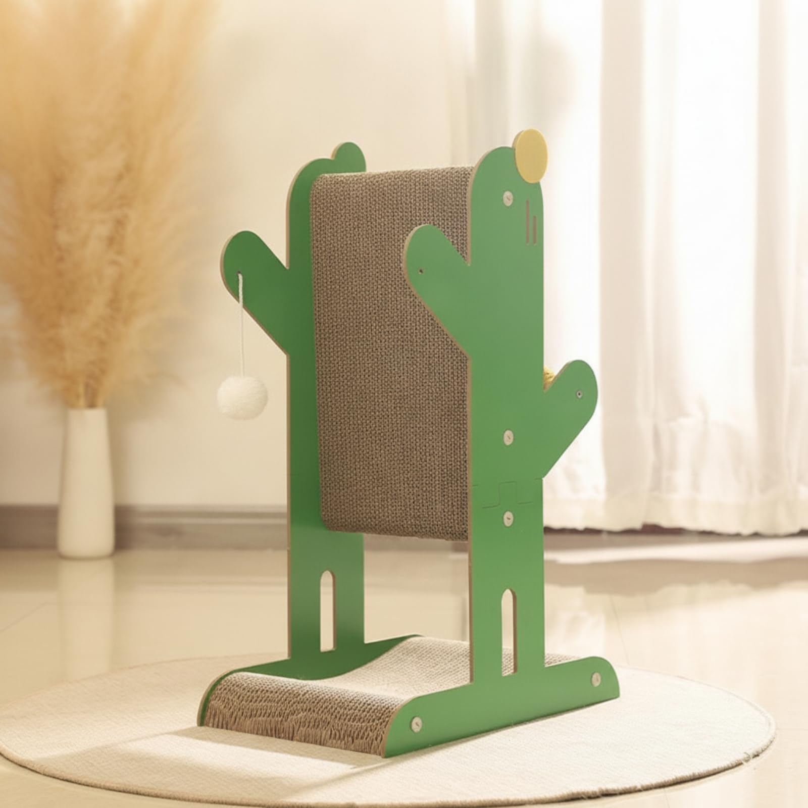 rockible Tiragraffi a Forma di Verde Tiragraffi con Pannello in Cartone Agli Animali Domestici per Gattini, Appartamento, Soggiorno, Cactus T-shape