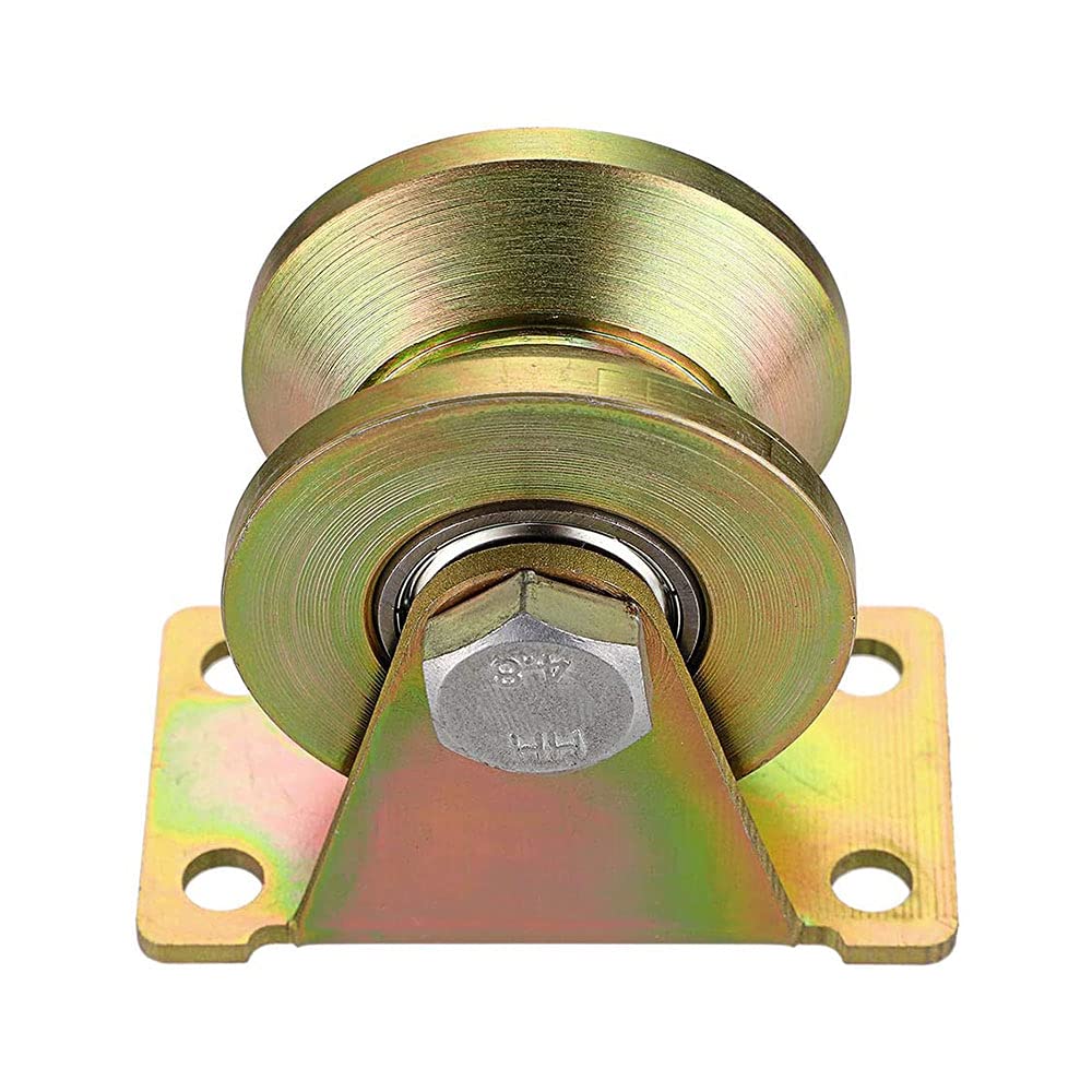 2-teiliges 2 Zoll V-Nut-Rad V Track Gate Wheel Stahlscheibenrad für Schiebetor, Rolltore, Schiebetore, Industriemaschinen, Drahtseilschienengeräte