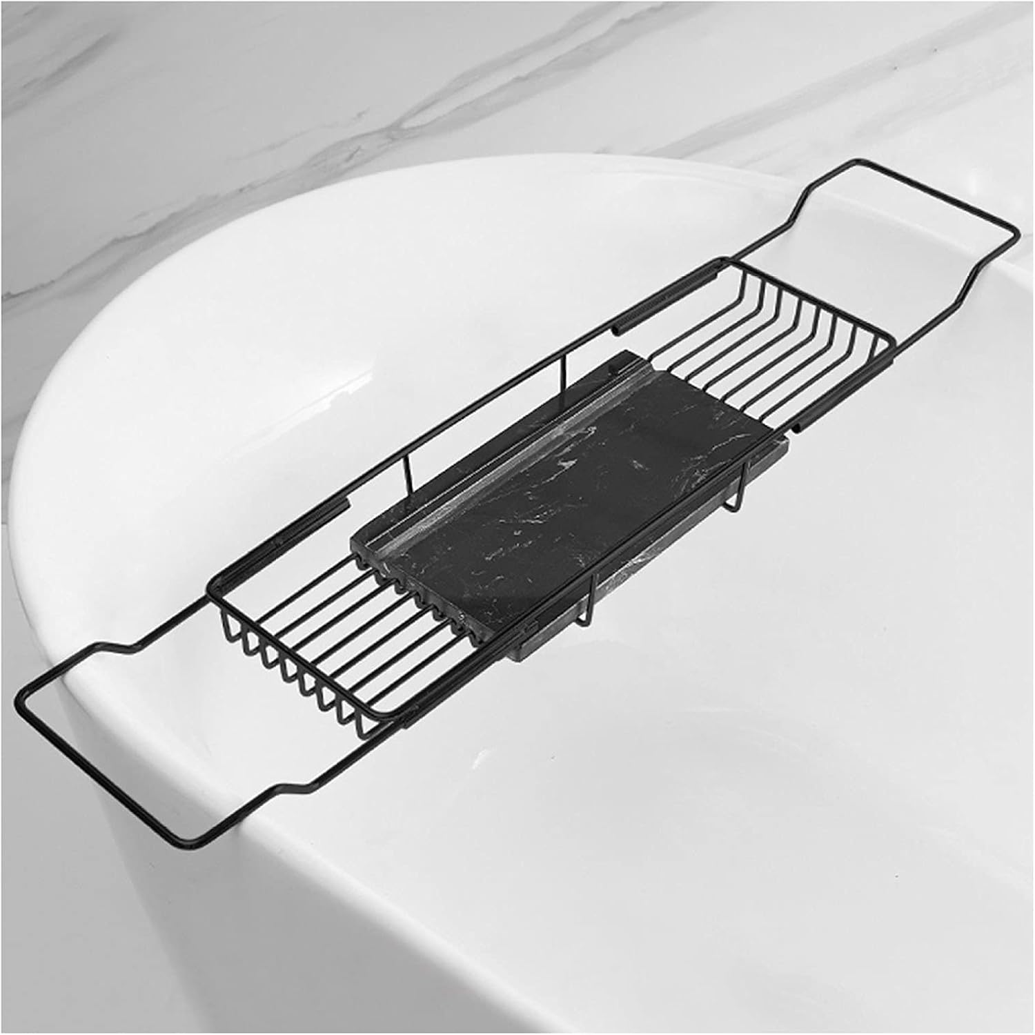 Bathtub Tray Bathtub Caddy Extendable Bath Bridge Tray Shelf for Bath for Smartphone Mug Wine Glass Pad Soap Fits Most Bath Sizes,Gold