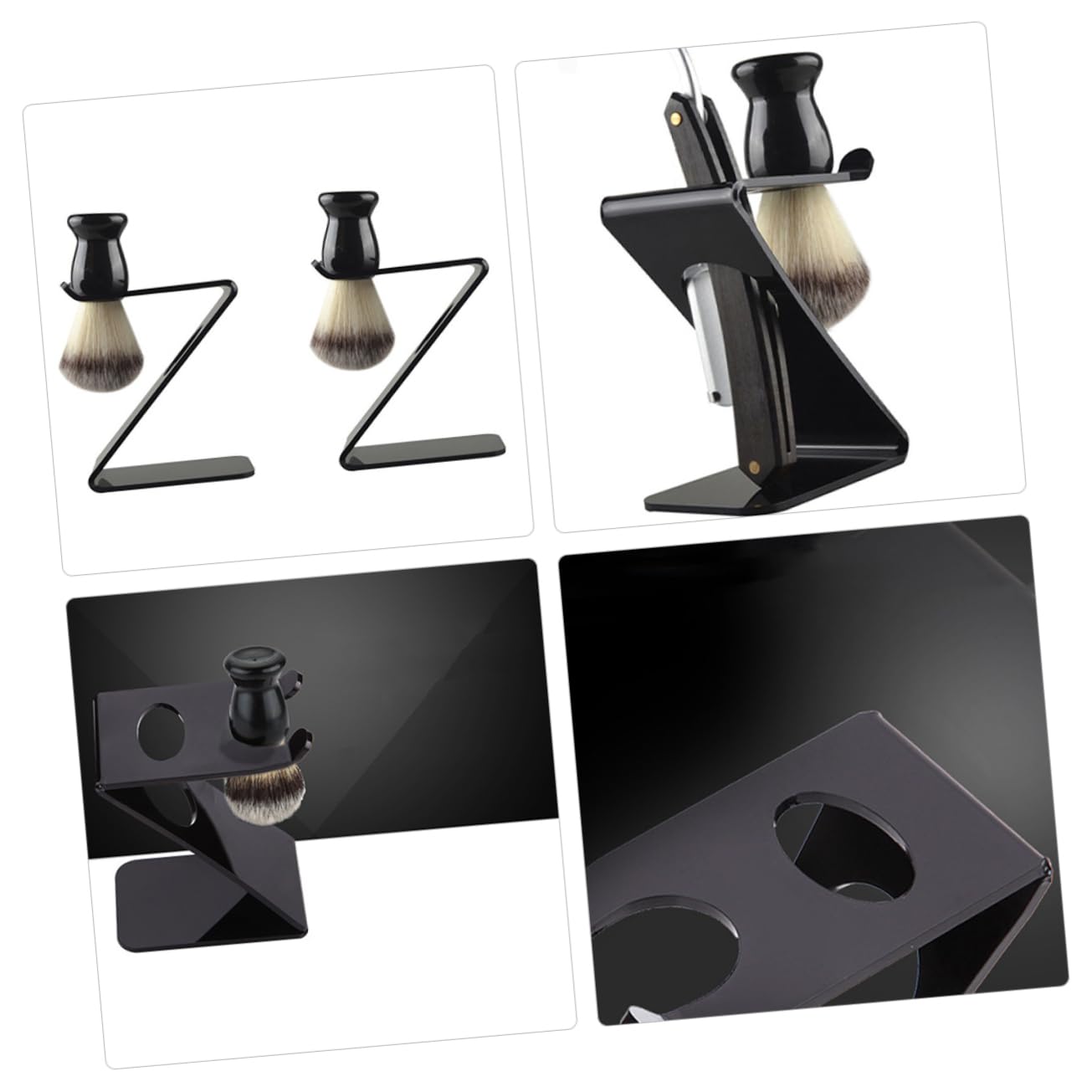 VALICLUD 3 Pezzi Rasoio e Spazzola Tavolo Materiale Resistente per Bagno Organizer per Rasoio e Spazzola Design e Mantiene Asciutto