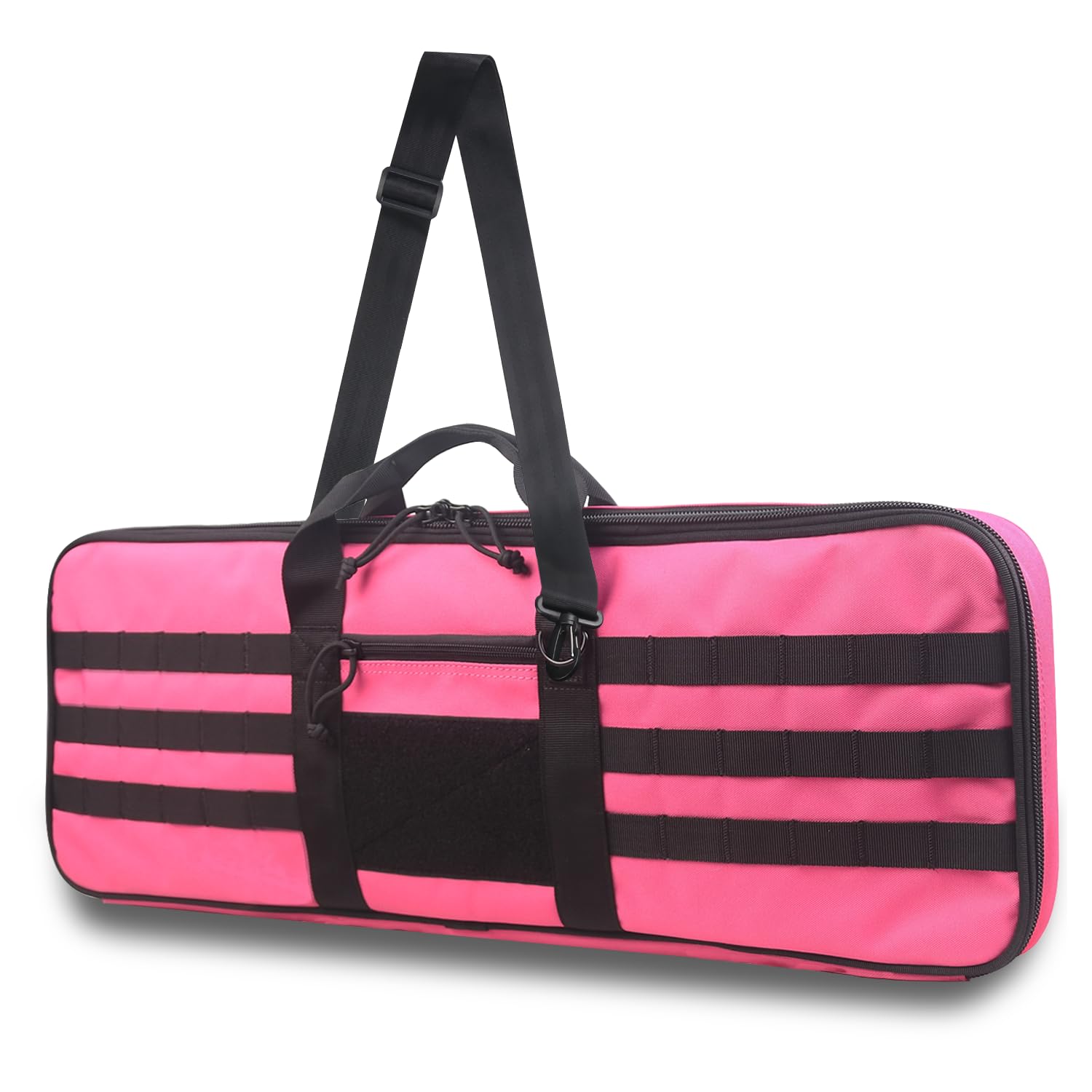 XTACER Tactical Bow Case MOLLE Recurve Takedown Bow Case Fully Padded Case (Hot Pink)