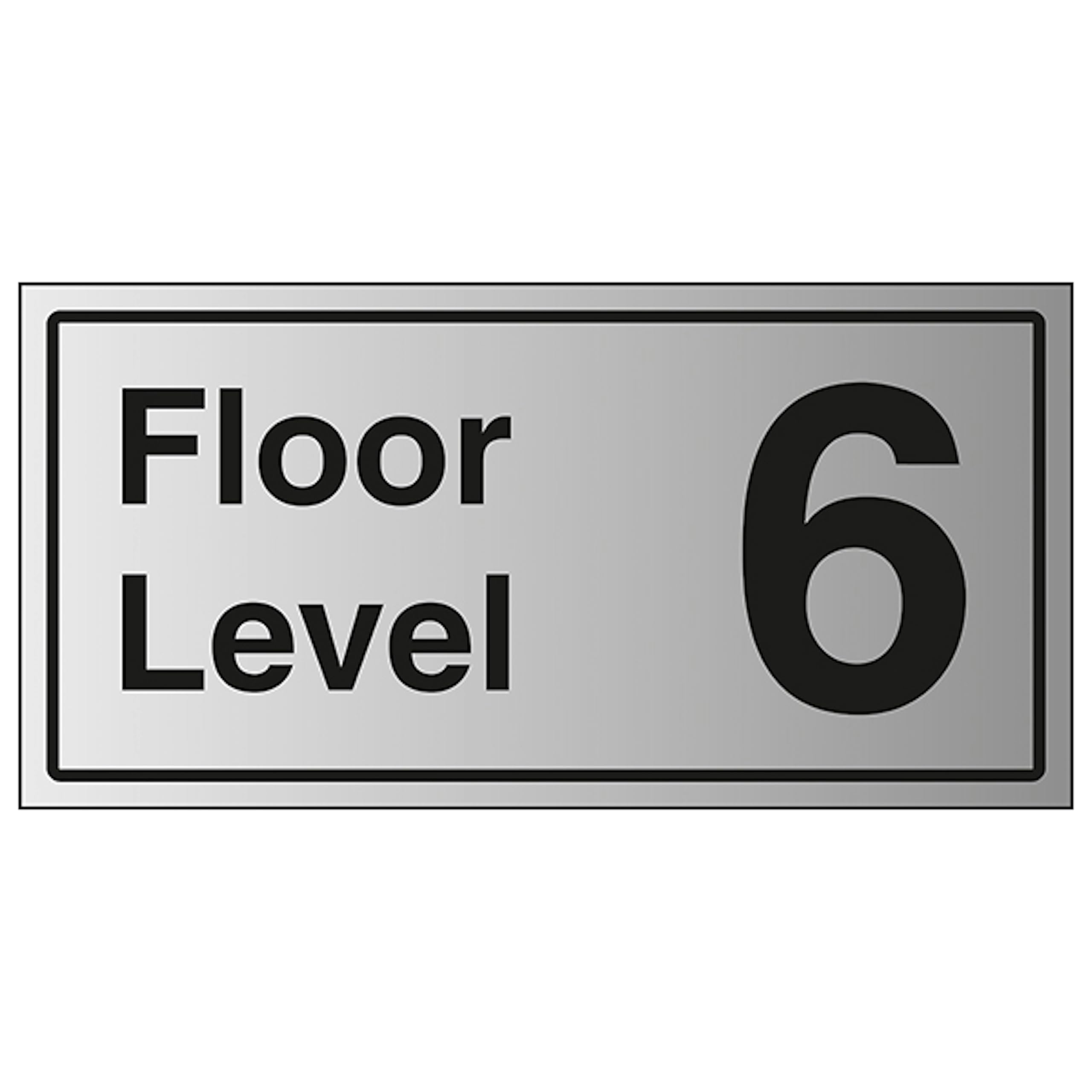 V Safety Floor Level 6 600 x 300 mm - 1.6mm Aluminium Effect Rigid Plastic Safety Sign