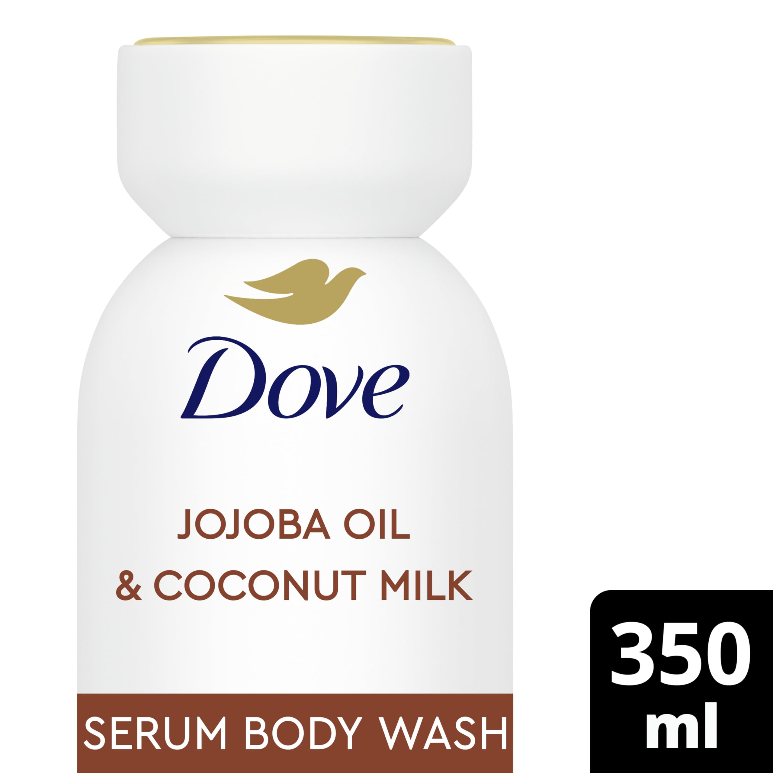 Dove Body + Mind Jojoba Oil & Coconut Milk Serum Body Wash body cleanser with antioxidant-rich vitamin E for glowing skin 350 ml - Image 2