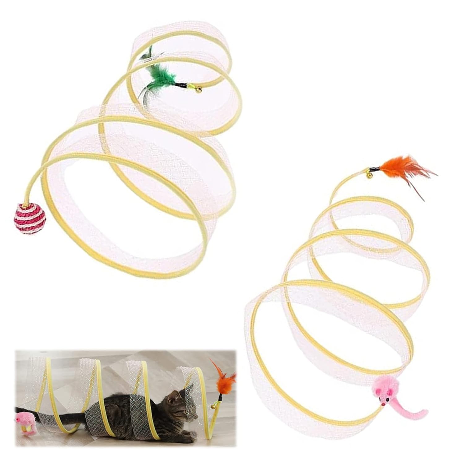 Cat Tunnel 2 Pack Folded Cat Tunnels for Indoor Cats Large Cat Donut