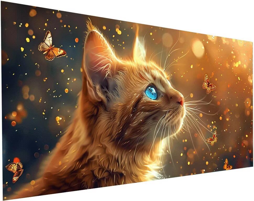 Broderie Diamant Kit Complet Grand Format Anti Stress Motif Chat