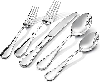 18/10 Stainless Steel Silverware Set for 8, 40 Piece Teardrop Flatware Set