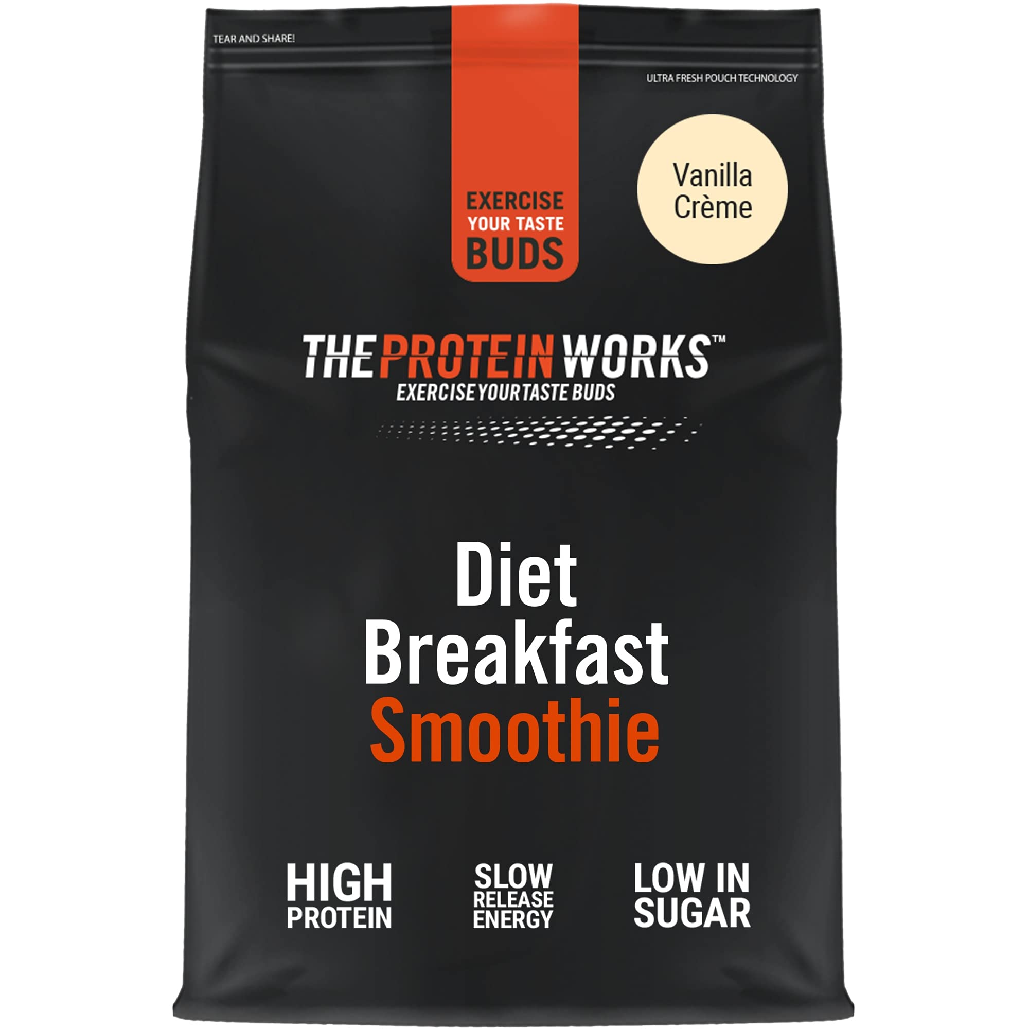 Protein Works - Ultimate Diet Breakfast Shake , Low Calorie Breakfast Shake , High Protein , Low Sugar Breakfast , 36 Servings , Vanilla Crème , 2kg