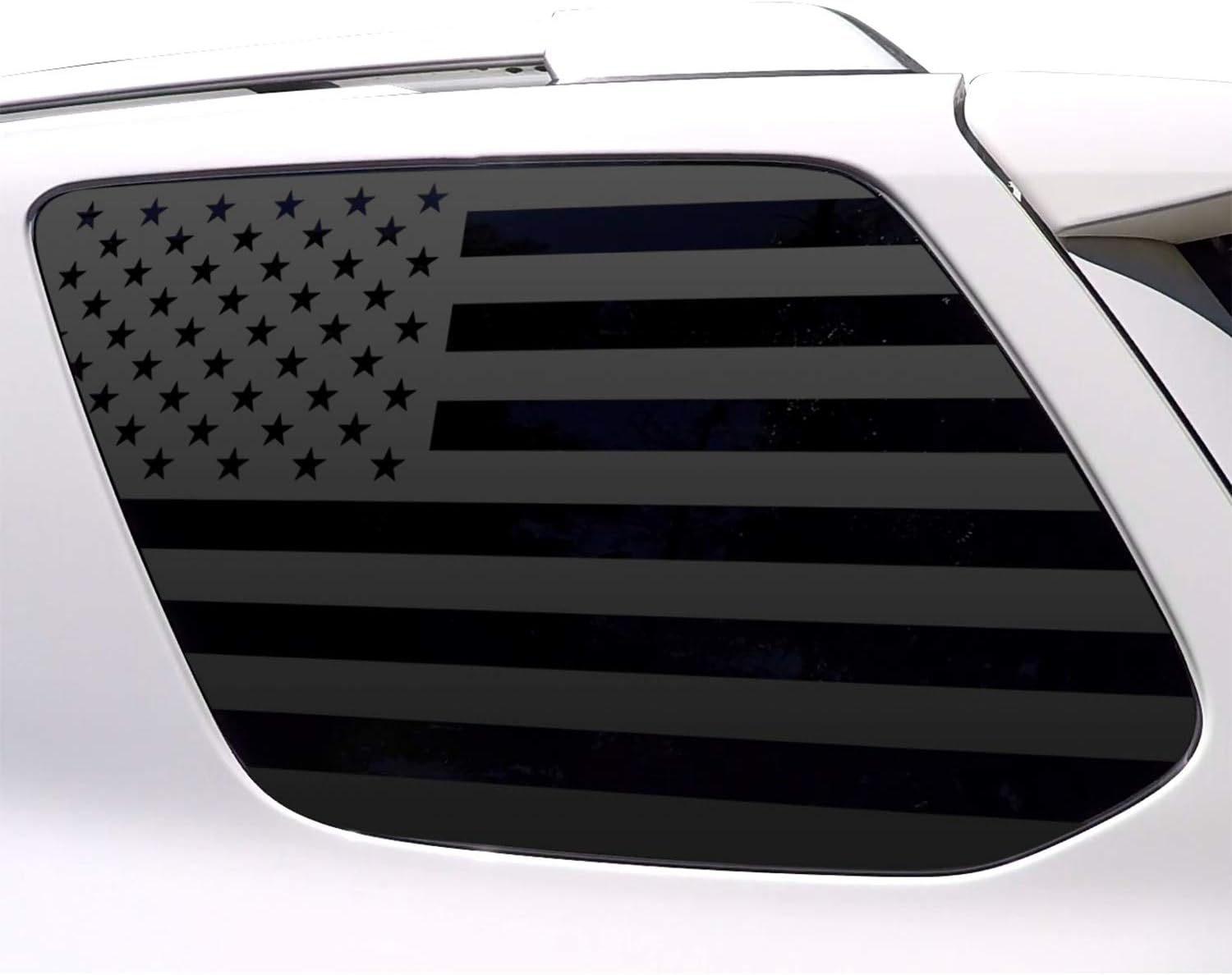 Bogar Tech Designs Precut Quarter Window American Flags Vinyl Decal Compatible with Toyota 4Runner 2010-2024, Matte Black