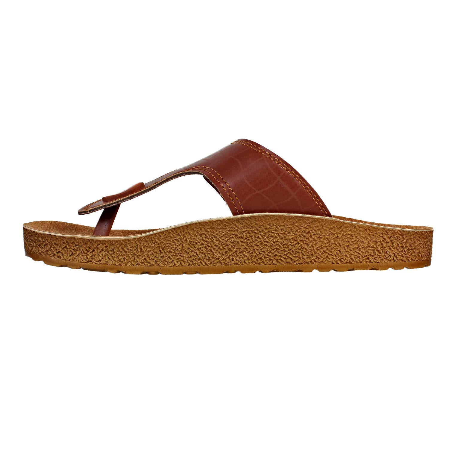 AEROWALK Stylish T-Shape Fashion Sandal/Slipper for Men | Comfortable | Lightweight | Anti Skid | Casual Office Footwear (KC12_TAN_11_NT) 2
