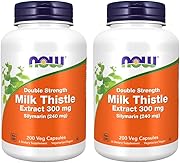 NOW FOODS(ナウフーズ), Silymarin シリマリン（ミルクシスルエキストラクト） 肝臓サポート 300mg 200ベジカプセル 2個セット [並行輸入品]