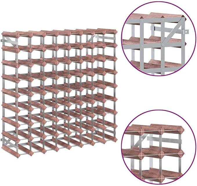 Estante para Vino vidaXL para 72 Botellas, Madera Sólida de Pino, Marrón miniatura 5